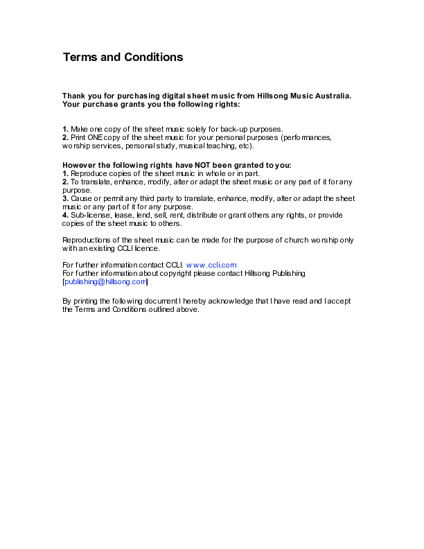 Redeeming King Lead & Piano (Hillsong Worship)