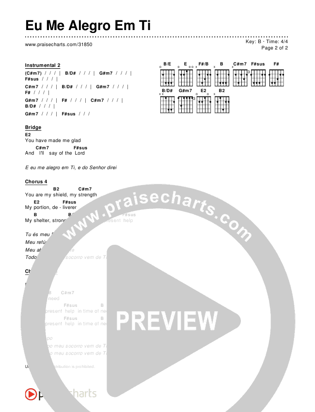 Eu Me Alegro Em Ti Chords & Lyrics ()