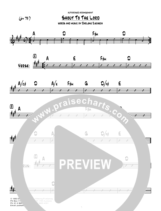 Shout To The Lord Chord Chart