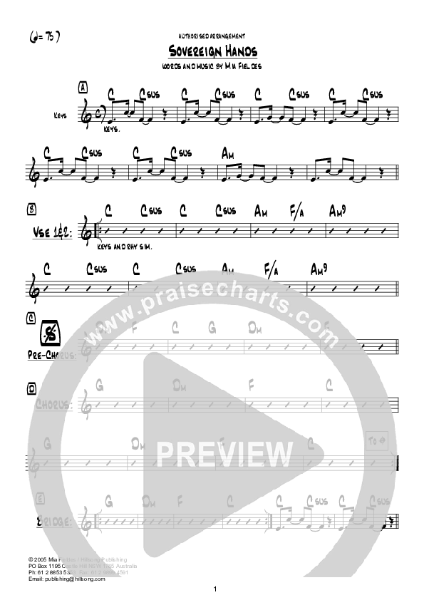 Sovereign Hands (Instrumental) Chords & Lyrics (Hillsong UNITED)