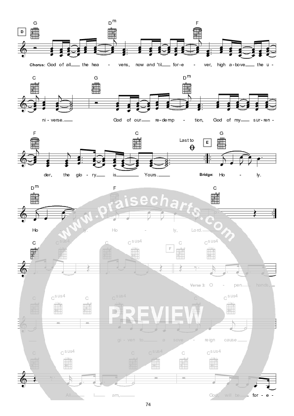Sovereign Hands (Instrumental) Lead Sheet (Hillsong UNITED)