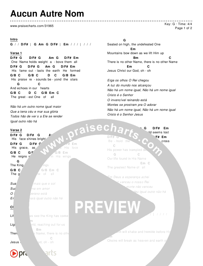 Aucun Autre Nom Chords & Lyrics ()