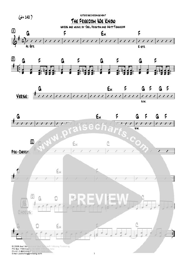 The Freedom We Know (Instrumental) Guitar (Hillsong Worship)