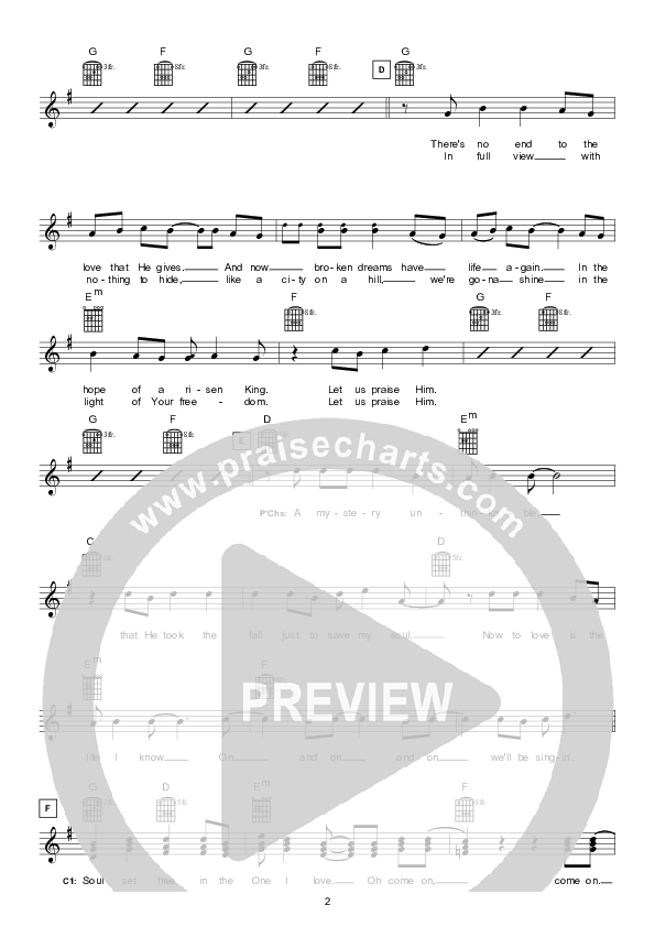 The Freedom We Know (Instrumental) Lead Sheet (Hillsong Worship)