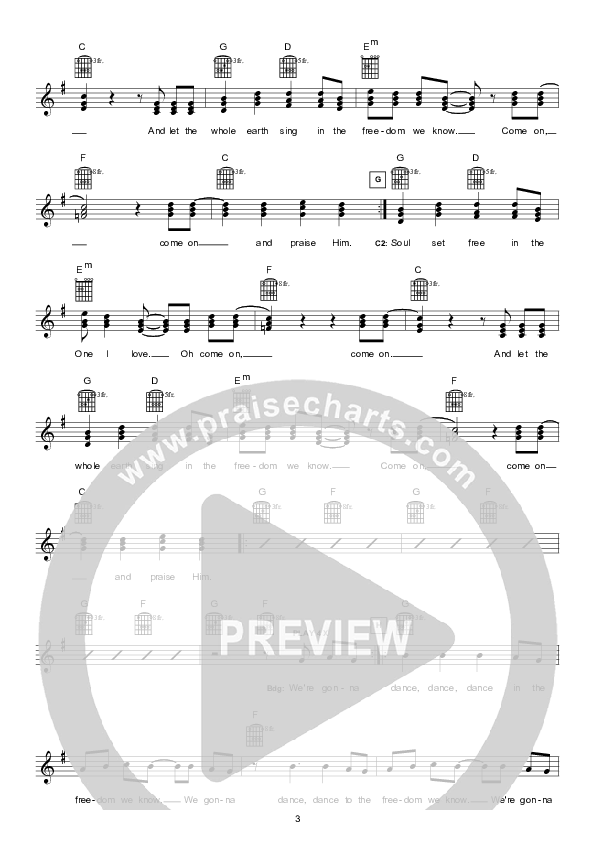 The Freedom We Know (Instrumental) Lead Sheet (Hillsong Worship)