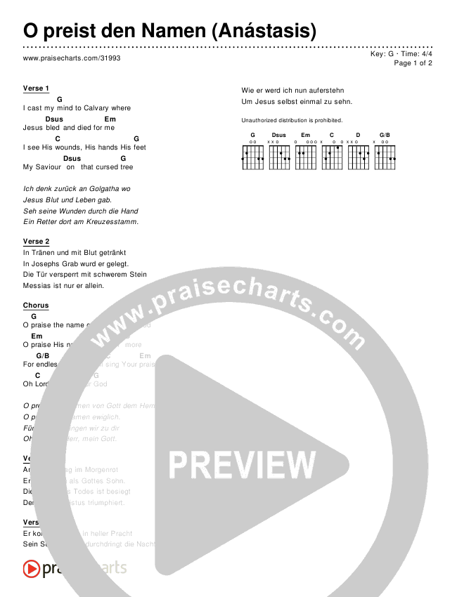 O preist den Namen (Anástasis) (O Praise The Name (Anastasis)) Chords & Lyrics ()