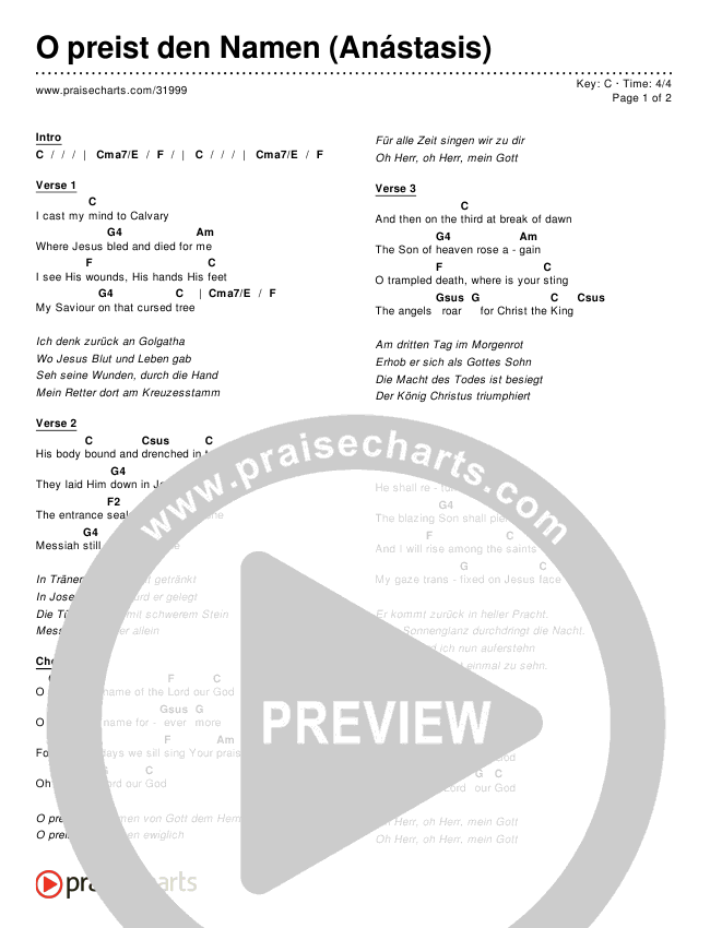 O preist den Namen (Anástasis) (O Praise The Name (Anastasis)) Chords & Lyrics ()