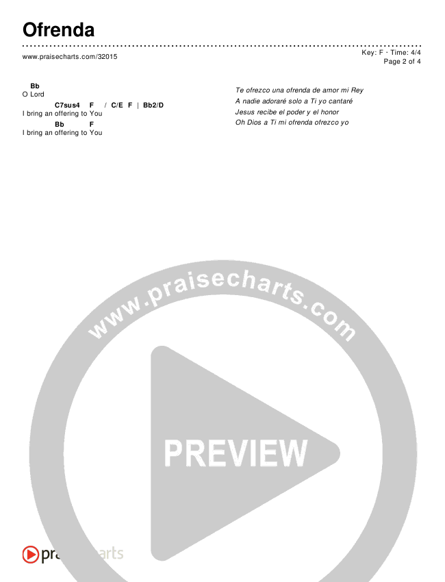 Ofrenda (Offering) Chords & Lyrics ()