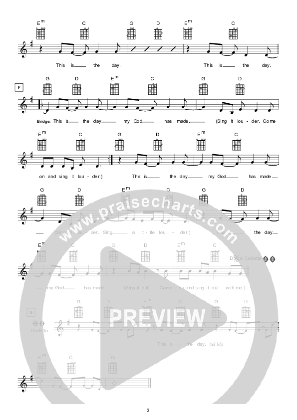 This Is The Day Lead Sheet (Hillsong Kids)