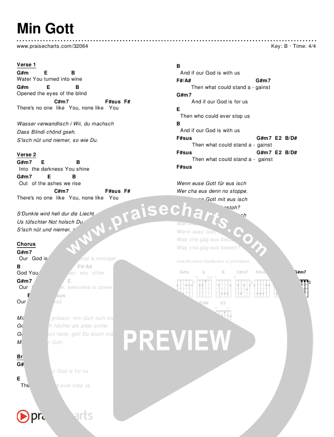 Min Gott (Simplified) Chords & Lyrics ()
