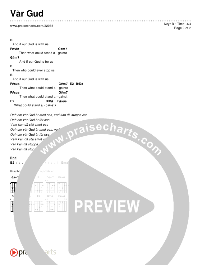 Vår Gud Chords & Lyrics ()