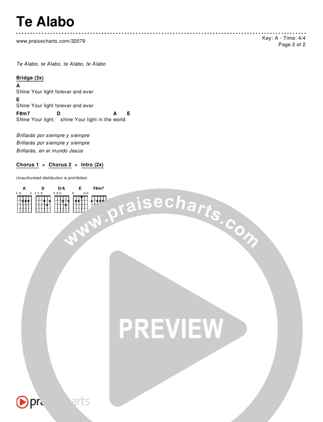 Te Alabo (Praise Him) Chords & Lyrics ()