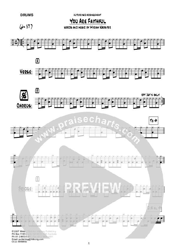 You Are Faithful (Instrumental) Drum Set (Hillsong Worship)
