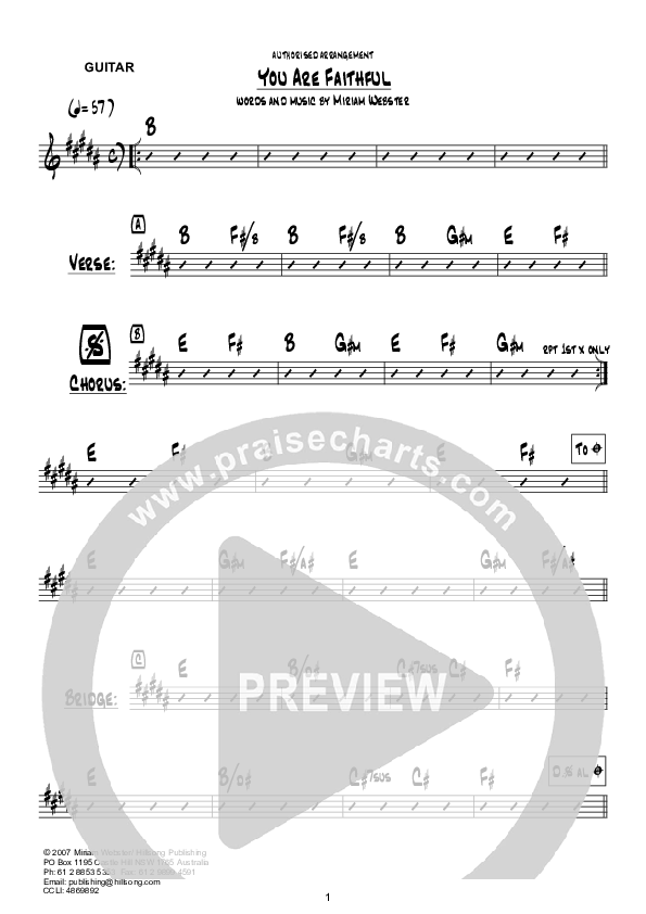 You Are Faithful (Instrumental) Guitar (Hillsong Worship)