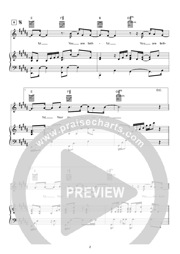 You Are Faithful (Instrumental) Piano/Vocal (Hillsong Worship)