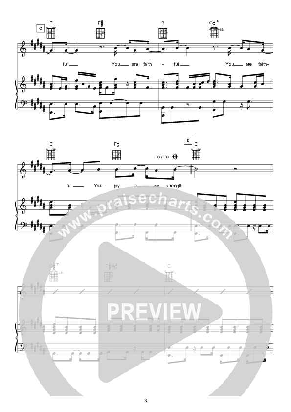 You Are Faithful (Instrumental) Piano/Vocal (Hillsong Worship)