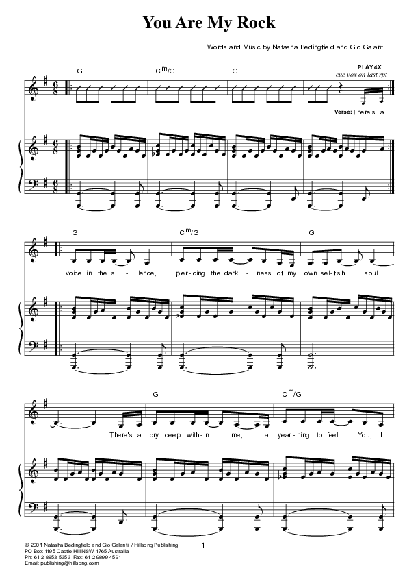 You Are My Rock Lead & Piano (Hillsong London / Hillsong Worship)