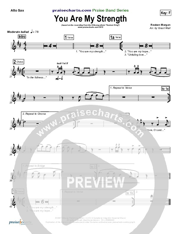 You Are My Strength Alto Sax (Hillsong Worship)