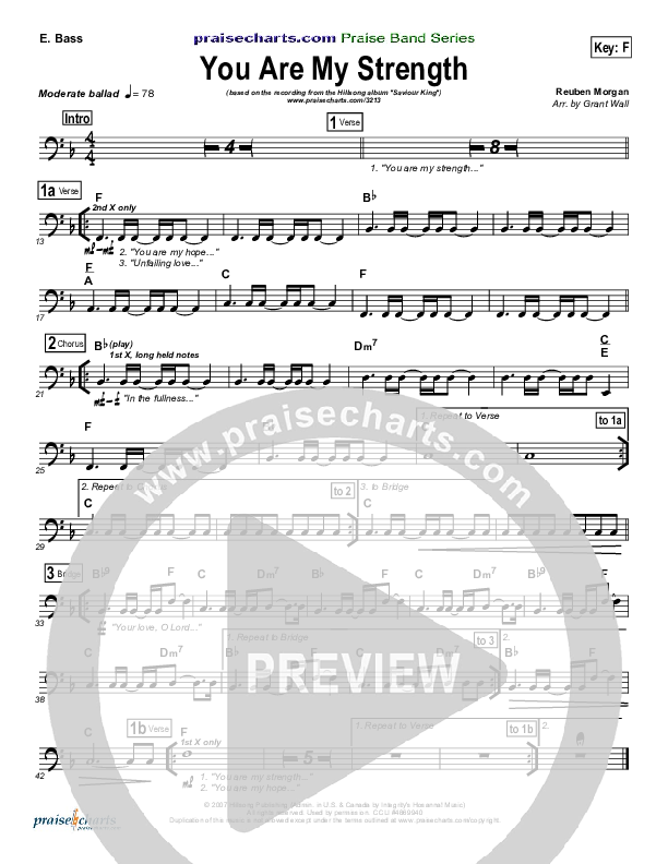 You Are My Strength Rhythm Chart (Hillsong Worship)