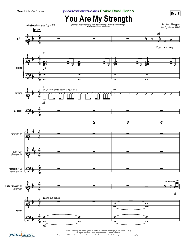 You Are My Strength Conductor's Score (Hillsong Worship)