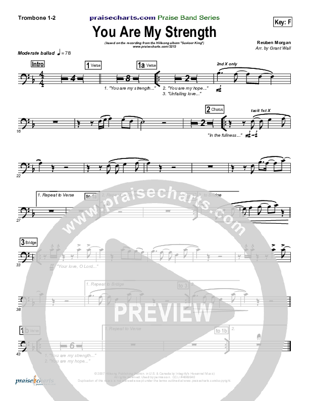 You Are My Strength Trombone 1/2 (Hillsong Worship)