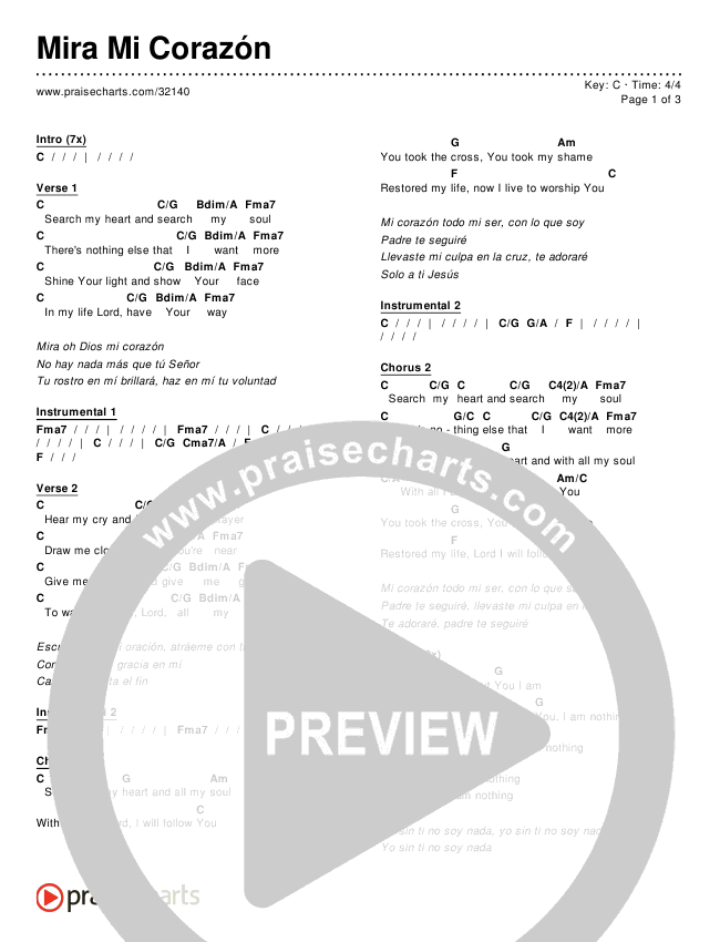 Mira Mi Corazón Chords & Lyrics ()