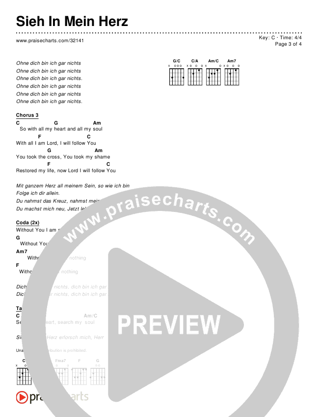 Sieh In Mein Herz Chords & Lyrics ()