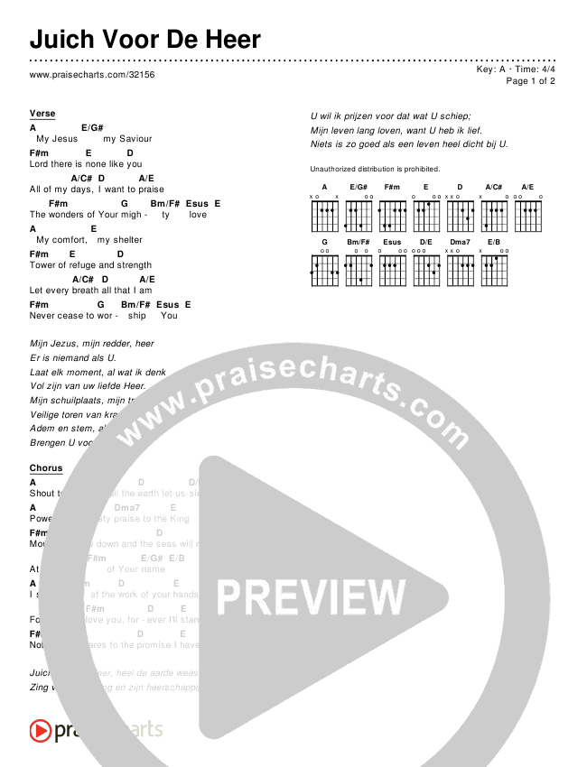 Juich Voor De Heer (Simplified) Chords & Lyrics ()