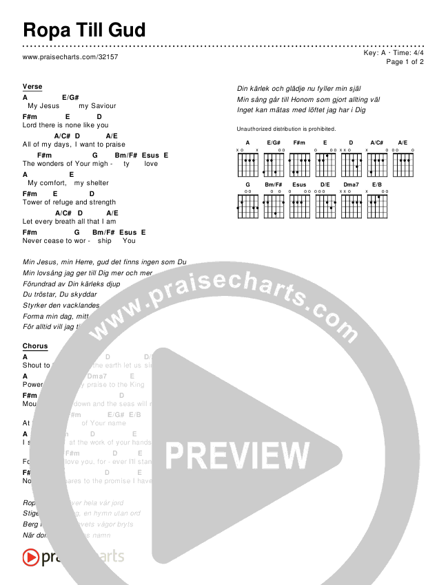 Ropa Till Gud (Simplified) Chords & Lyrics ()