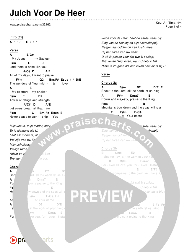 Juich Voor De Heer Chords & Lyrics ()