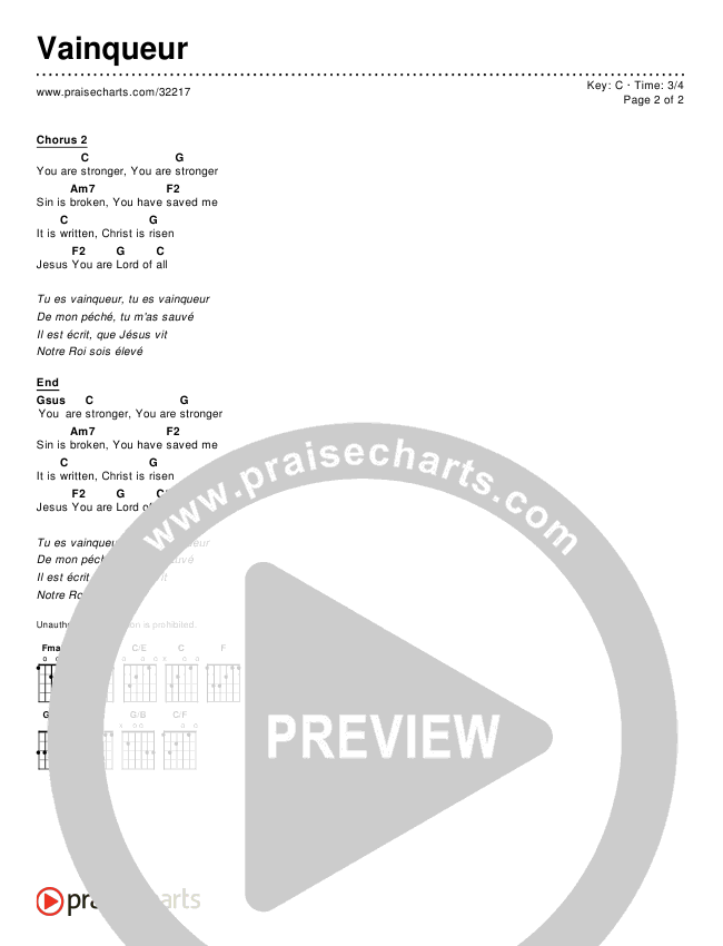 Vainqueur Chords & Lyrics ()