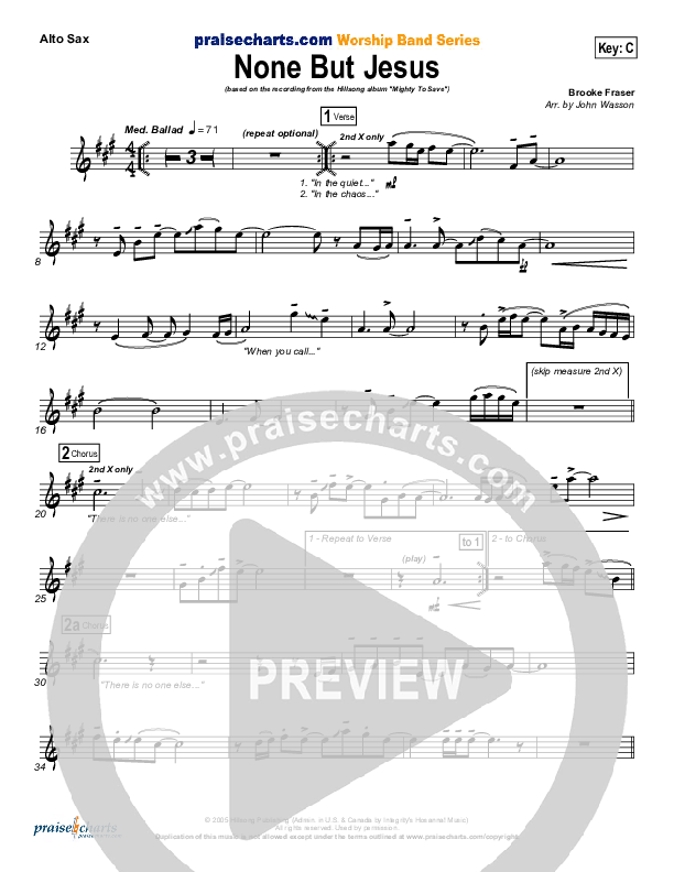 None But Jesus Alto Sax (Hillsong Worship)