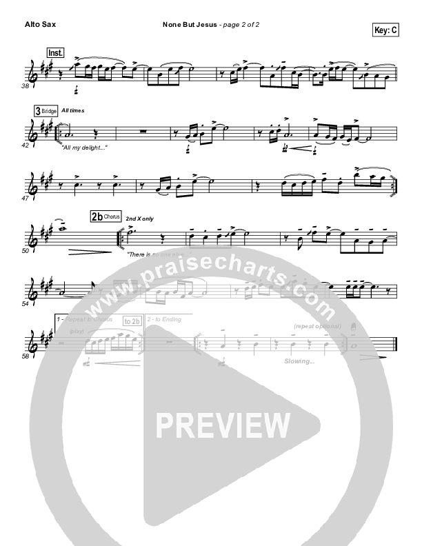 None But Jesus Alto Sax (Hillsong Worship)