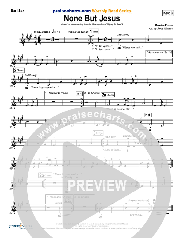 None But Jesus Bari Sax (Hillsong Worship)