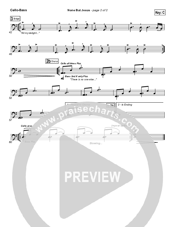None But Jesus Cello/Bass (Hillsong Worship)