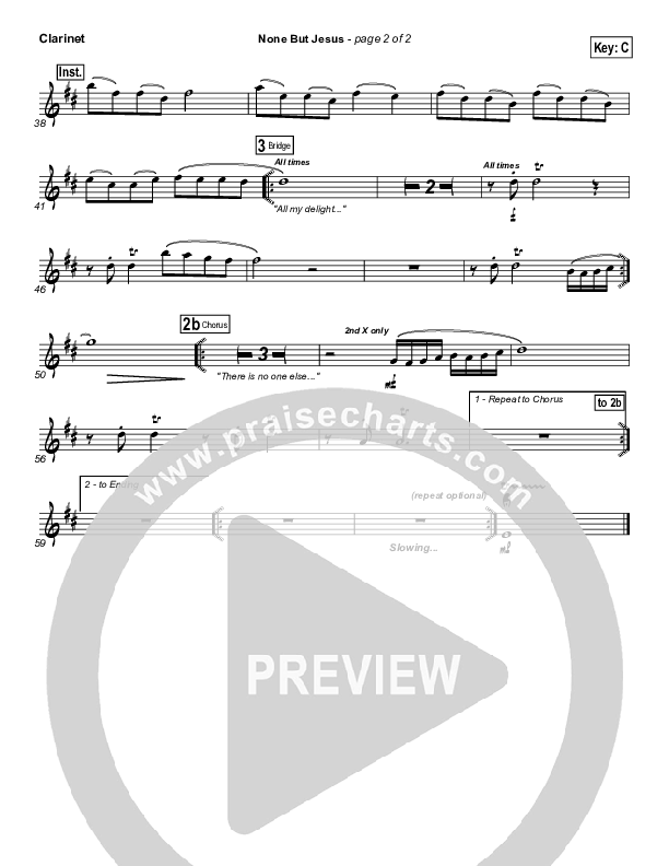 None But Jesus Clarinet (Hillsong Worship)