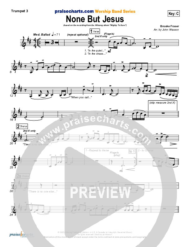 None But Jesus Trumpet 3 (Hillsong Worship)
