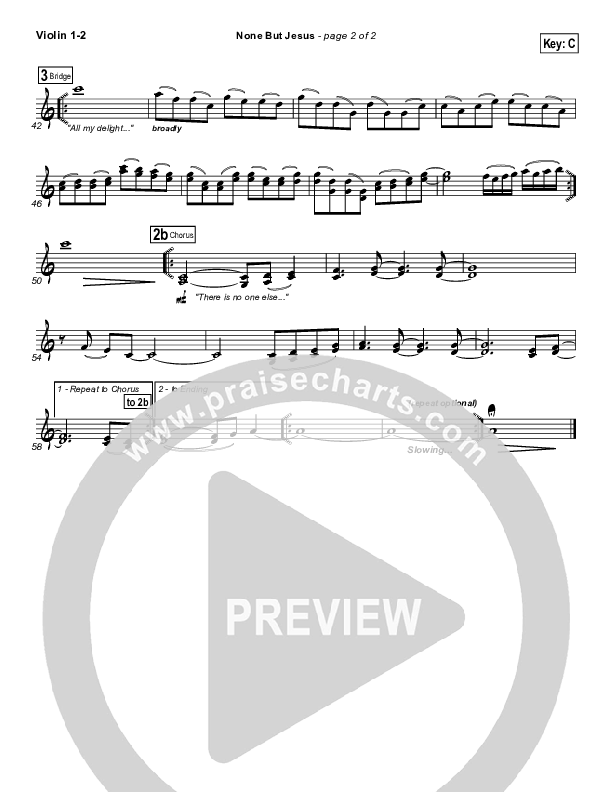 None But Jesus Violin 1/2 (Hillsong Worship)
