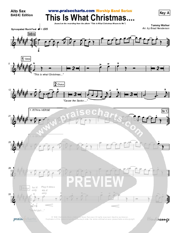 This Is What Christmas Means To Me Alto Sax (Tommy Walker)