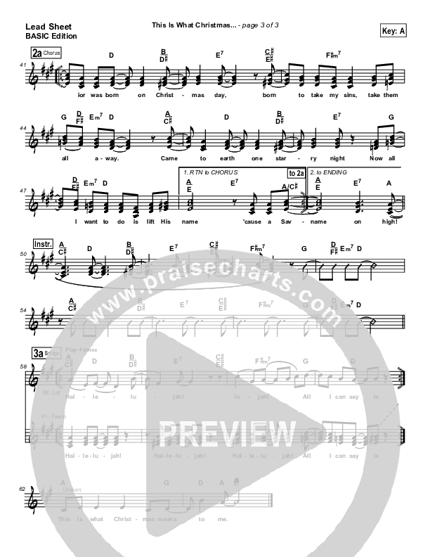 This Is What Christmas Means To Me Lead Sheet (SAT) (Tommy Walker)