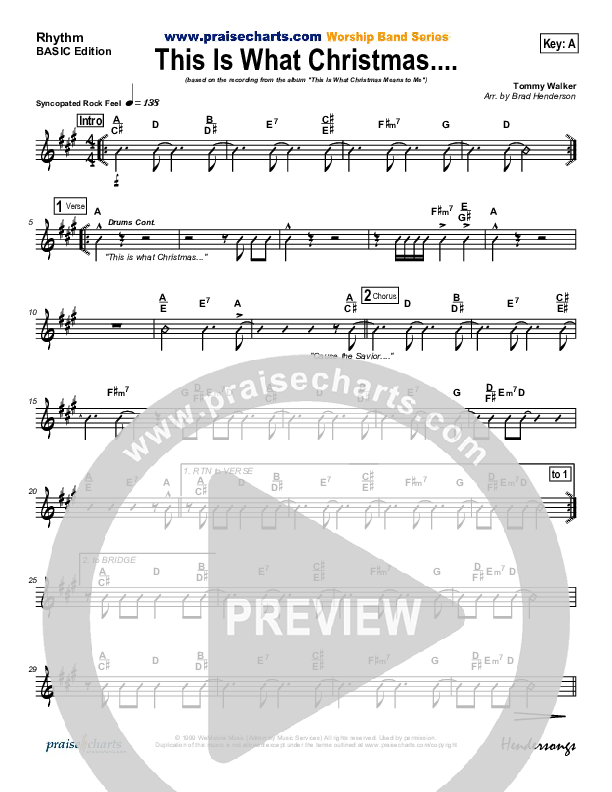 This Is What Christmas Means To Me Rhythm Chart (Tommy Walker)