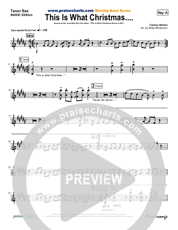 This Is What Christmas Means To Me Tenor Sax 2 (Tommy Walker)