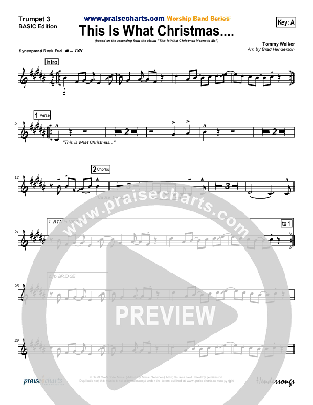 This Is What Christmas Means To Me Trumpet 3 (Tommy Walker)