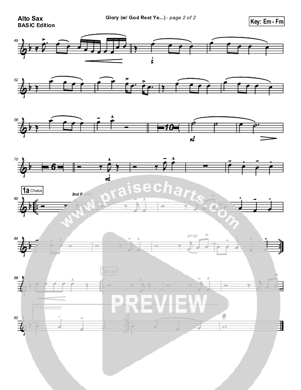 Glory (with God Rest Ye Merry Gentlemen) Alto Sax (Tommy Walker)