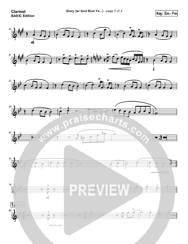 Glory (with God Rest Ye Merry Gentlemen) Clarinet (Tommy Walker)