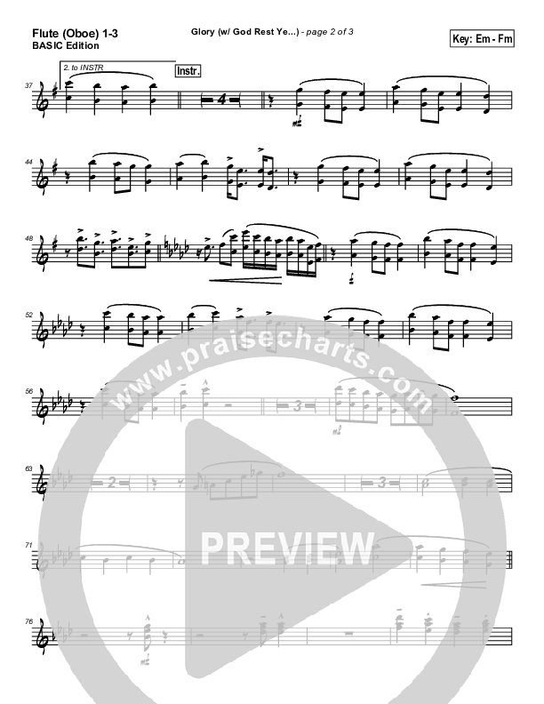 Glory (with God Rest Ye Merry Gentlemen) Flute/Oboe 1/2/3 (Tommy Walker)