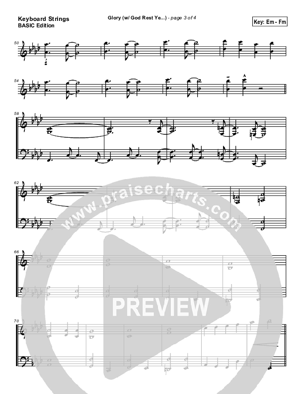 Glory (with God Rest Ye Merry Gentlemen) Synth Strings (Tommy Walker)