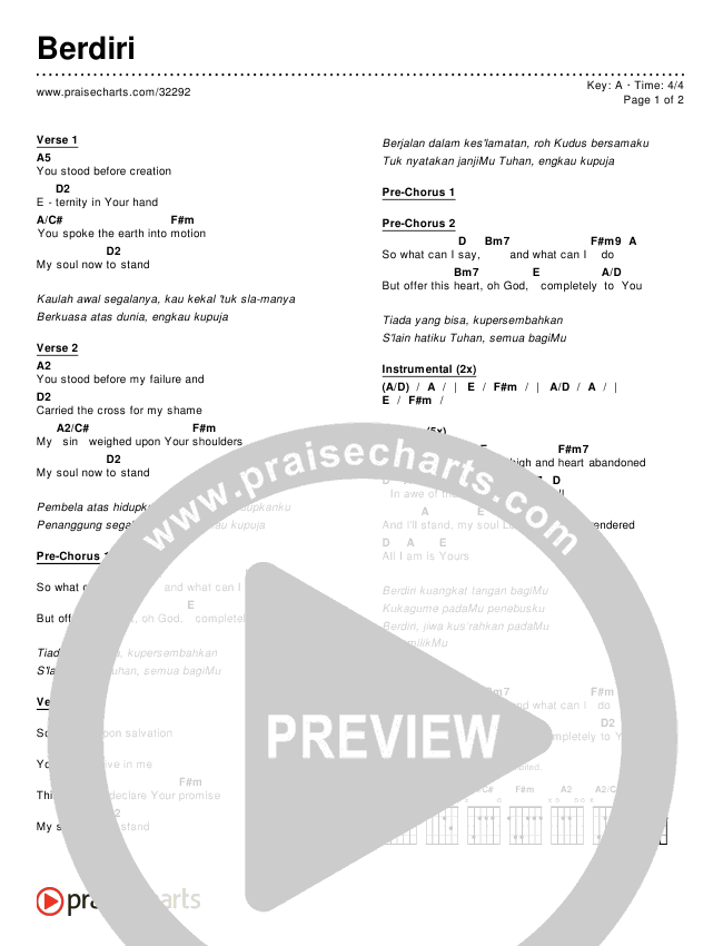 Berdiri Chords & Lyrics ()