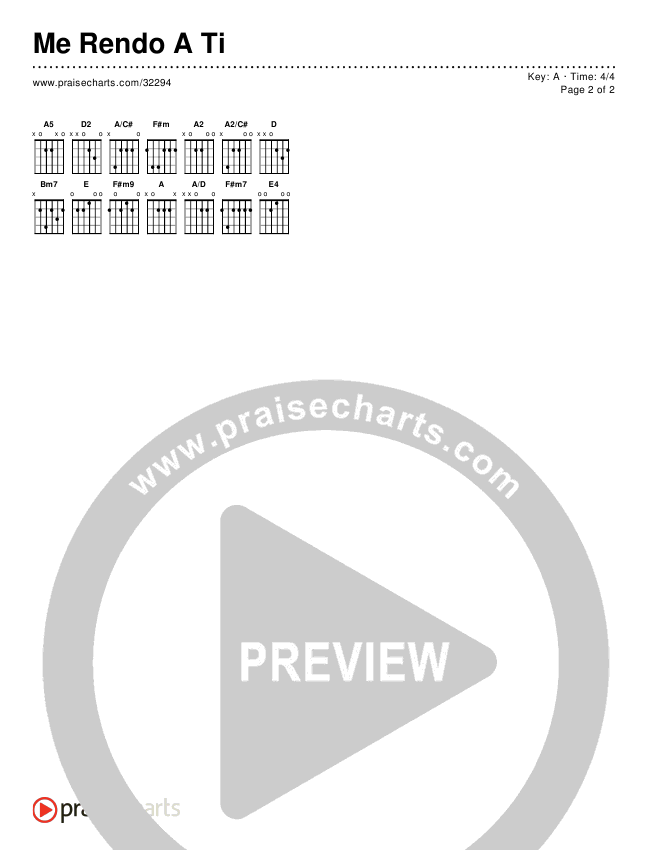 Me Rendo A Ti Chords & Lyrics ()