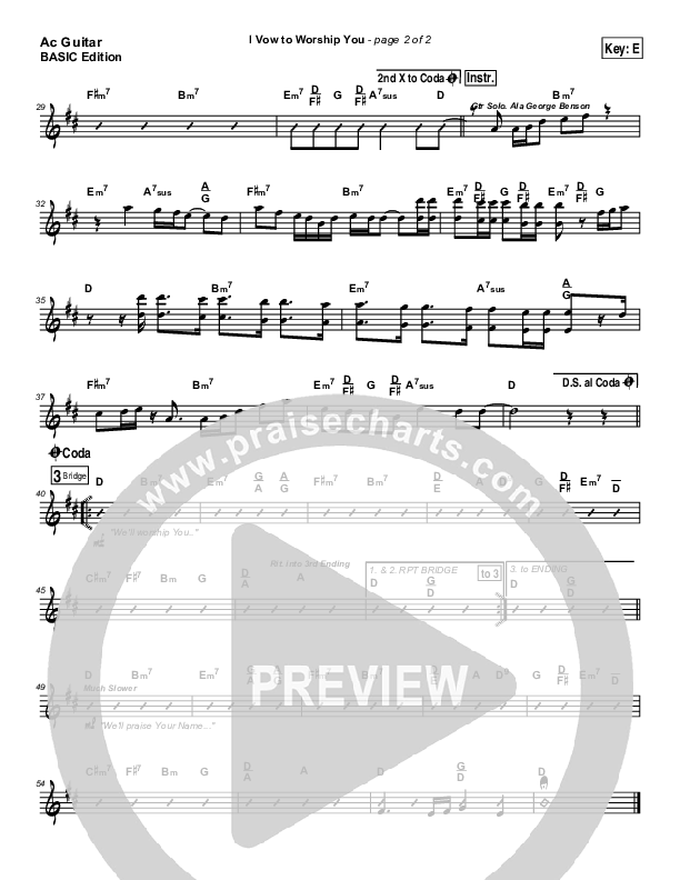 I Vow To Worship You Acoustic Guitar (Tommy Walker)